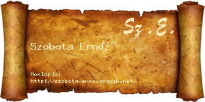 Szobota Ernő névjegykártya