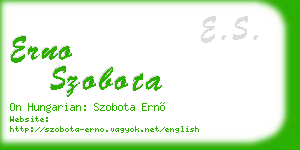 erno szobota business card